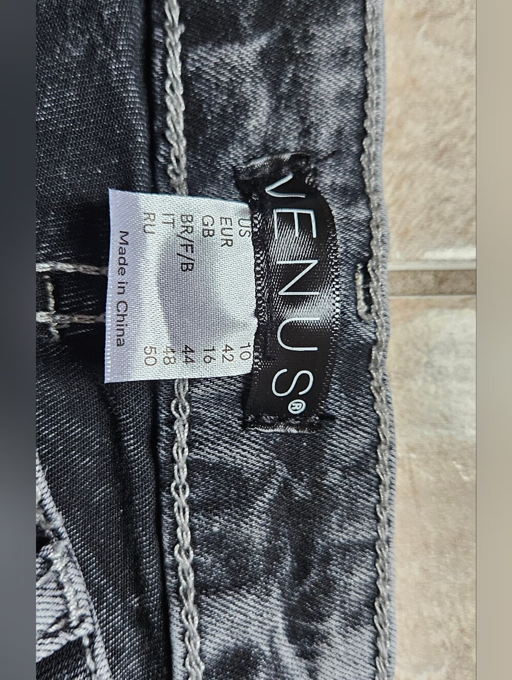 Venus Embroidered Acid Wash Flare Jeans - Boho Bell Bottoms - Picture 4 of 14